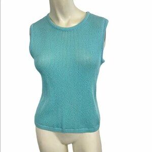 St. John Sport Marie Gray Sleeveless Sweater P Petite